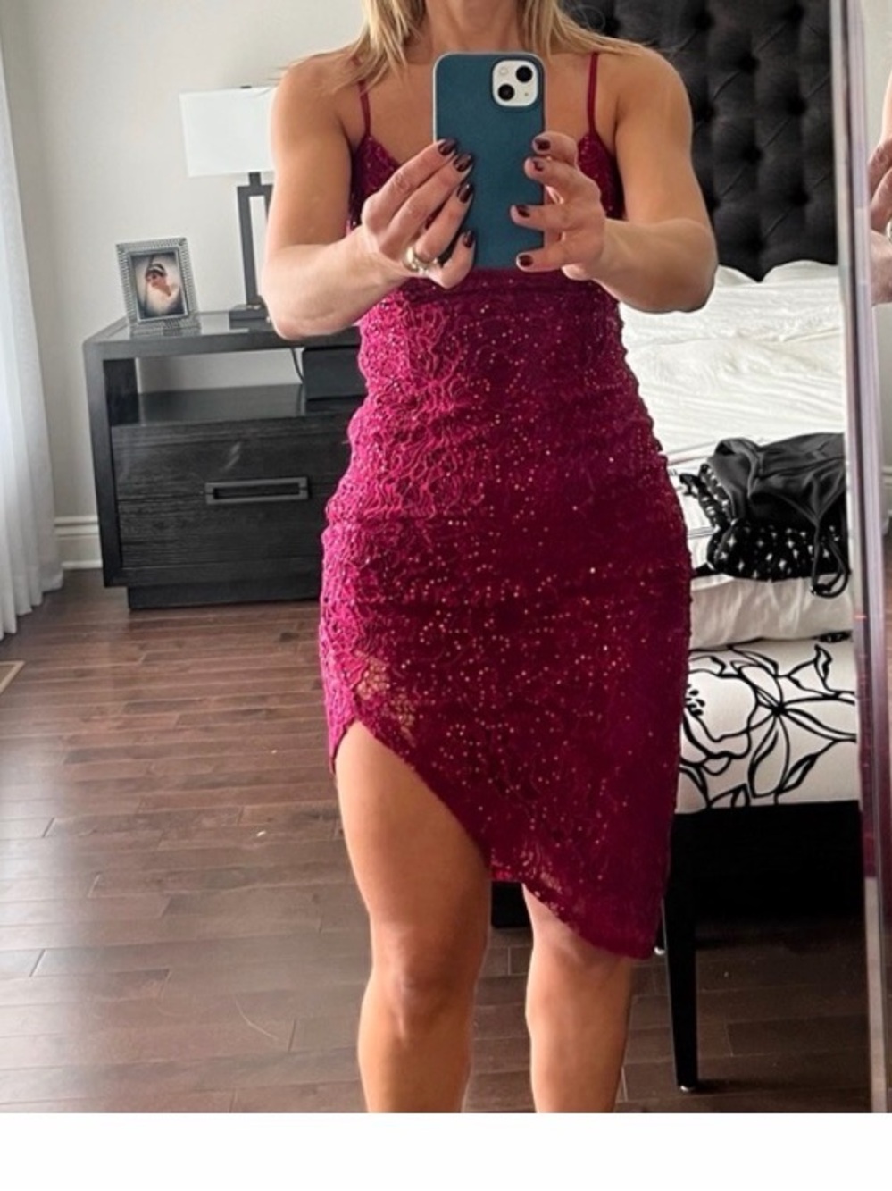 Pink (fushia) evening dress from Guess.